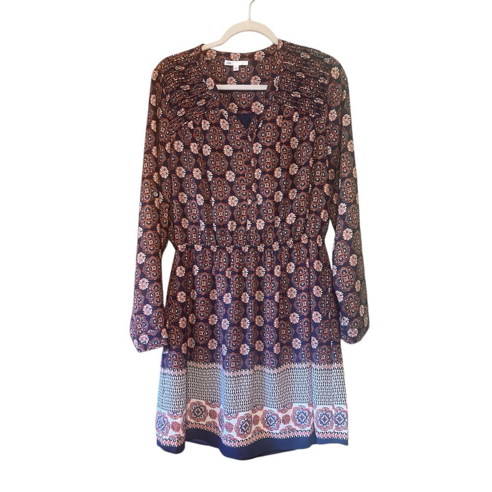 Daniel Rainn DR2 Printed Mini Dress V-Neck Size Large